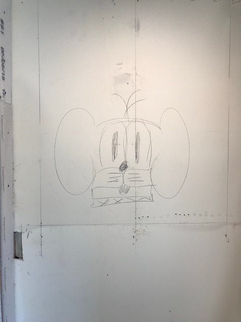 Bill's trademark dog drawing left on one of his projects.