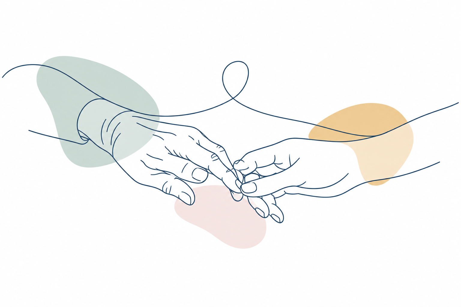 Two hands gently holding each other.
