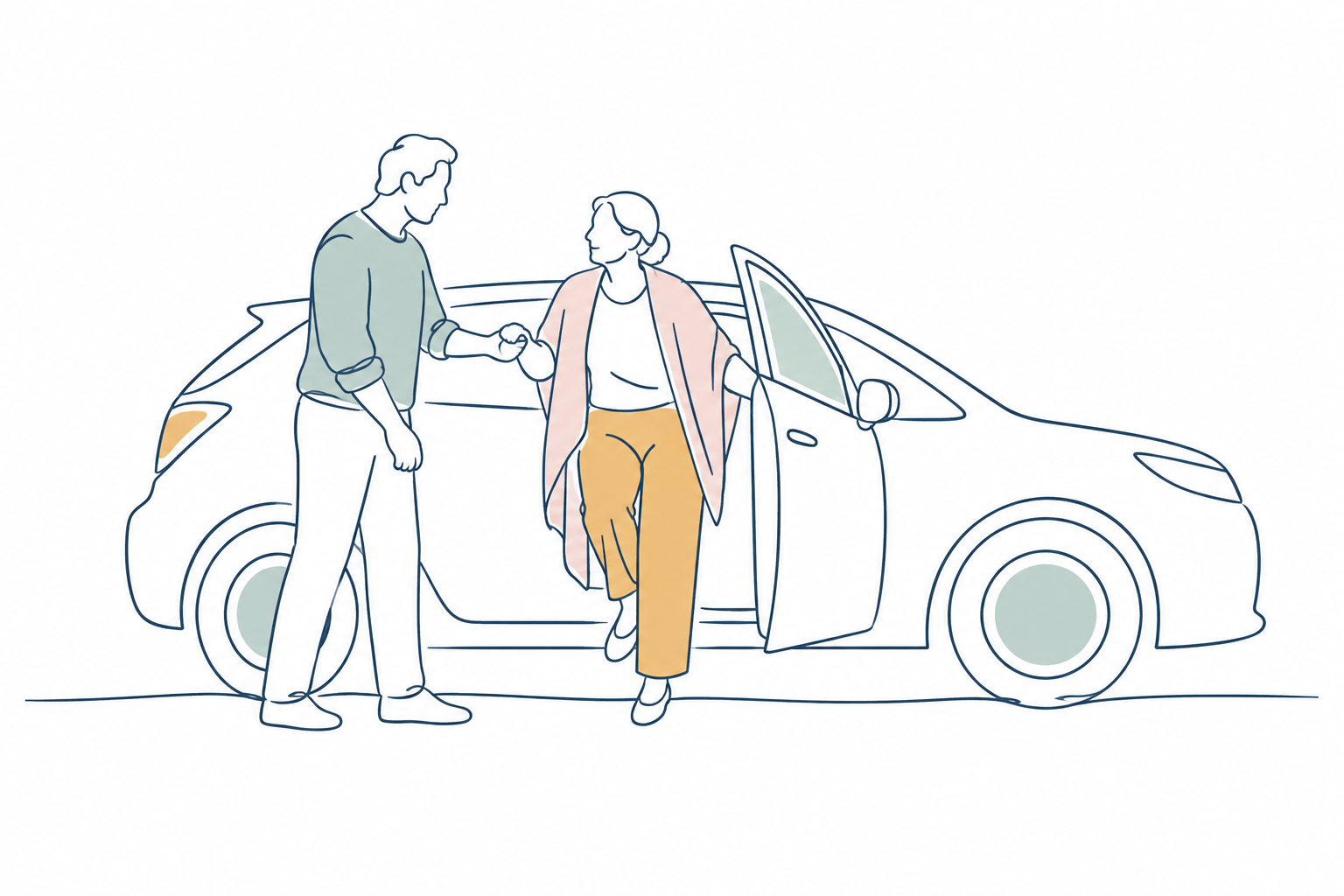 A friend offering a ride and a helping hand.